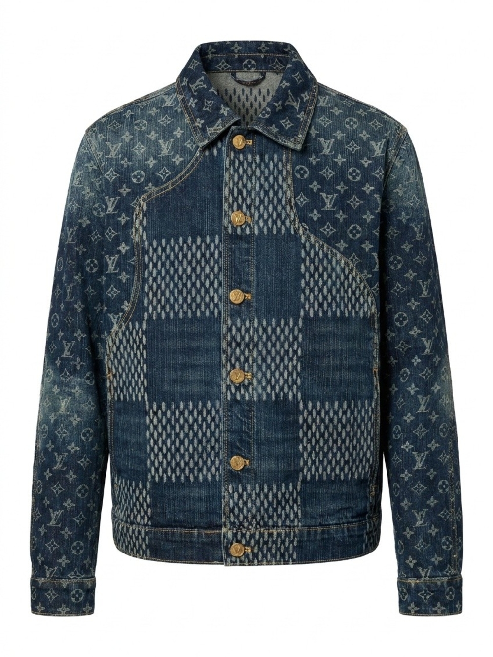 Louis Vuitton x Nigo Monogram Damier Waves Denim Jacket